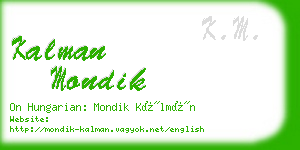 kalman mondik business card